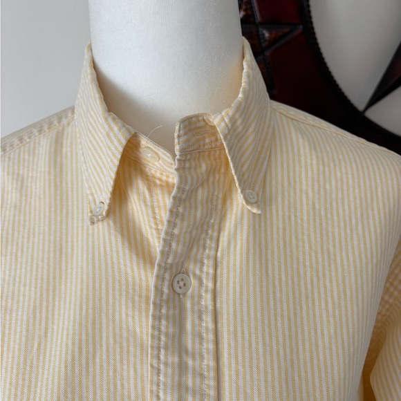Polo Ralph Lauren Vintage Custom Preppy Yellow Stripe Classic Oxford Shirt Sz S - Picture 4 of 8
